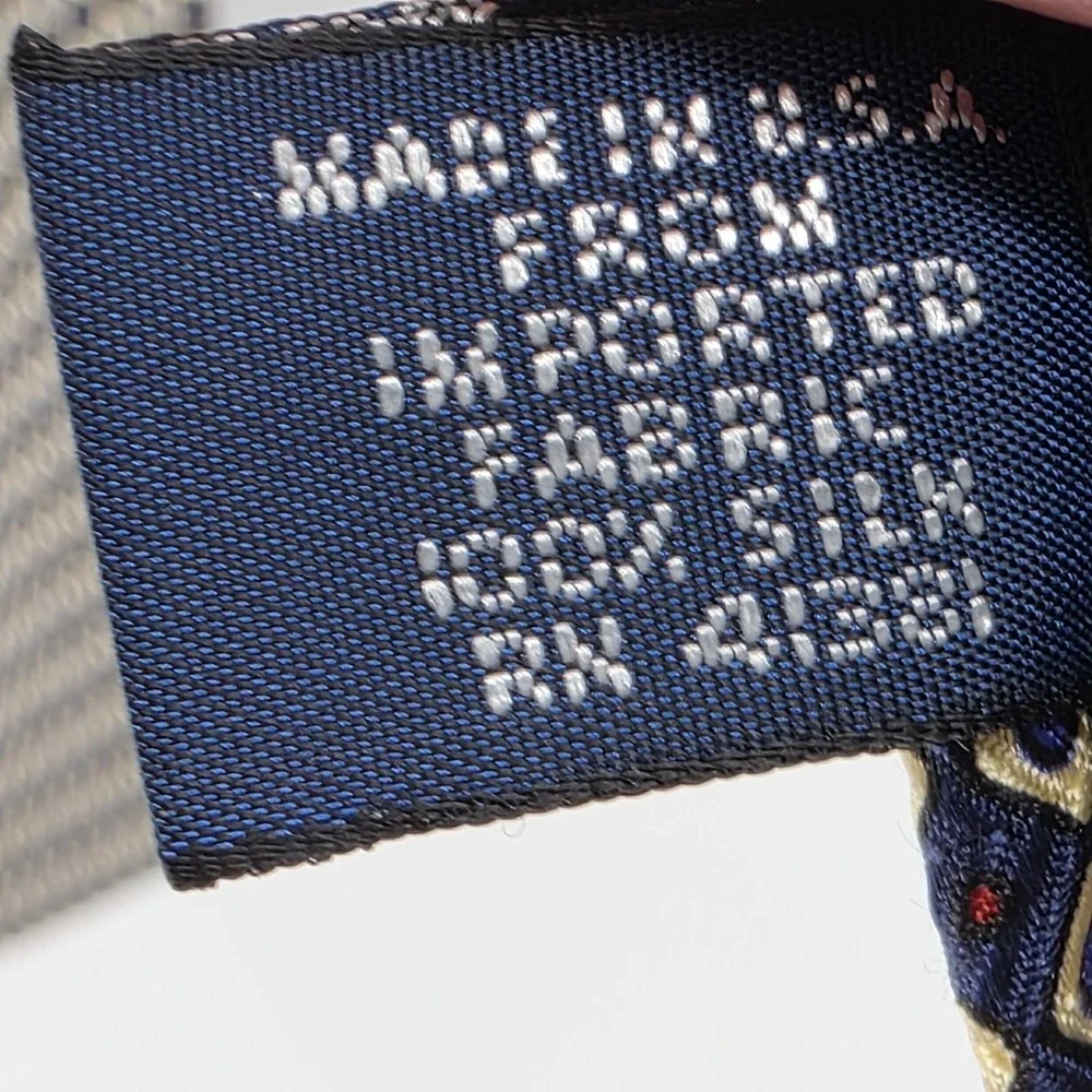 Vintage Polo Ralph Lauren Silk Tie Geometric Square Hand Woven Multicolor 54